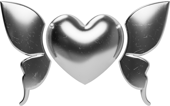 3D Y2K Winged Heart